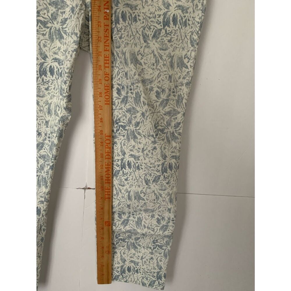Mario Serrani Italy Light Blue Floral Cropped Pants Pockets Size L - Picture 7 of 10